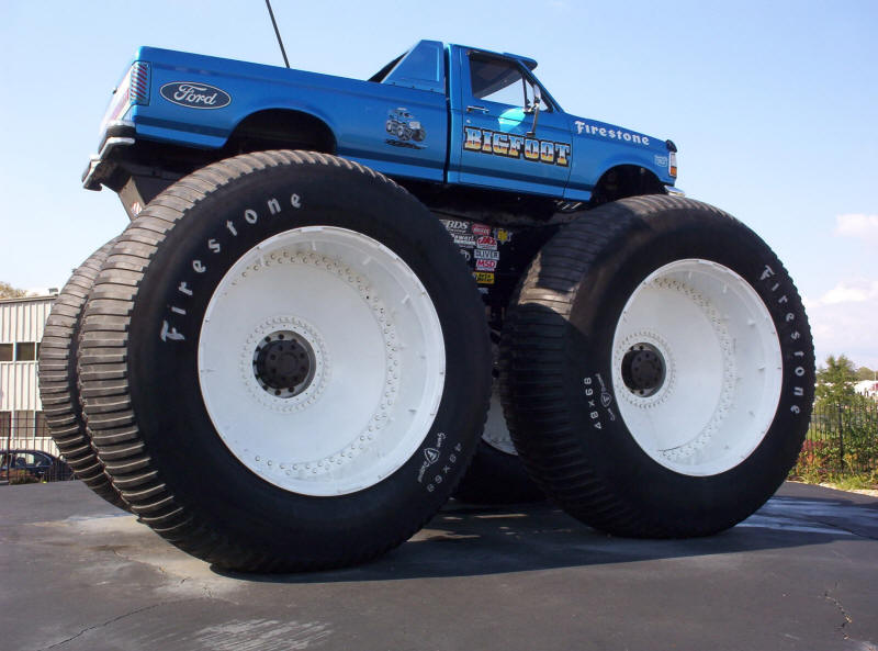 Bigfoot Monster Truck  Ford pick up sitting on some monster Firestone tires