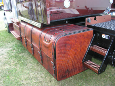 Hand Stitched Leather Embellish This Beautiful Truck Leather Bound Western Star Truck at the 2011 Fergus Truck Show