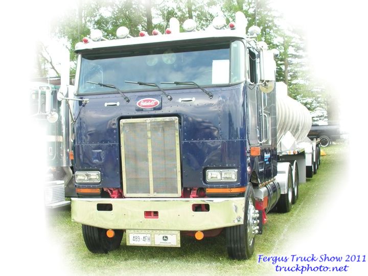 Blue Peterbilt tilt cab Fergus Truck Show 2011 