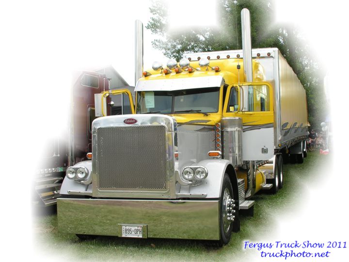 Yellow On Grey Peterbilt With Matching Dry Van Trailer Fergus Truck Show 2011