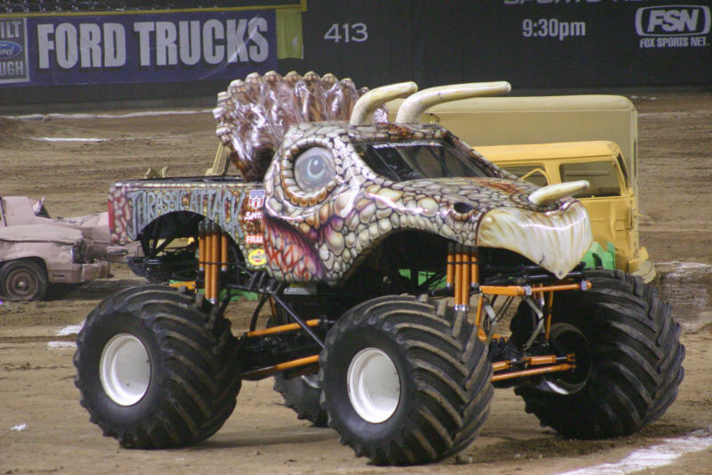 Jurrassic Attack Monster Truck sitting idle waiting to attack