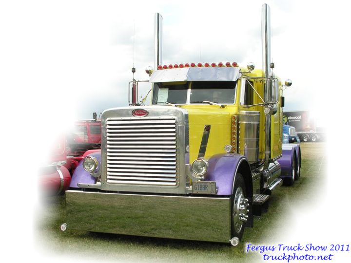 Purple On Yellow Peterbilt Highway Tractor Fergus Truck Show 2011 